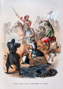 Ibrahim Pascha kämpft gegen die Wahhabiten, Saudi-Arabien, 1811-1818, 1847 von Jean Adolphe Beauce