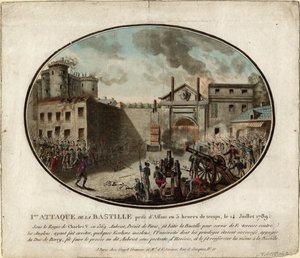 Der Sturm auf die Bastille am 14. Juli 1789, 1789 von Jean Alexis Cornu