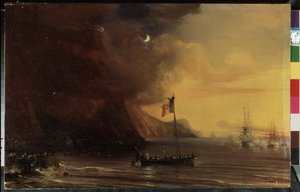 Die Rückführung des Leichnams von Napoleon I. nach Frankreich von der Insel St. Helena im Dezember 1840 an Bord der La Belle Poule von Jean Antoine Theodore Gudin