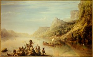 Der französische Entdecker Jacques Cartier entdeckte und befuhr 1535 den Sankt-Lorenz-Strom in Kanada von Jean Antoine Theodore Gudin