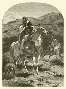 Hasenjagd in Algerien mit Windhunden von Jean Antoine Valentin Foulquier