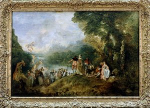 Einschiffung nach Kythera oder Pilgerfahrt zur Insel Kythera von Antoine Watteau von Jean Antoine Watteau
