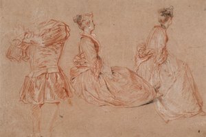 Studien eines Flötenspielers und zweier Frauen, 1717 von Jean Antoine Watteau
