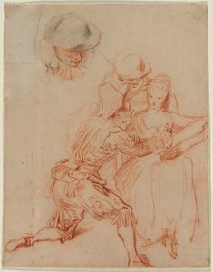 Studie für "Der Erzähler" (Le Conteur) von Jean Antoine Watteau