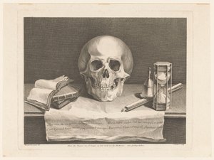 Stillleben mit Vanitas-Symbolen von Jean Aubert