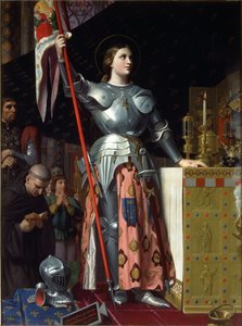 Johanna von Orleans bei der Krönung von Karl VII. in der Kathedrale von Reims im Jahr 1429