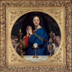 Die Jungfrau, die das Hostie anbetet von Jean Auguste Dominique Ingres