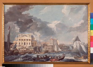 Ansicht der Börse in Sankt Petersburg von Jean Balthazard de la Traverse