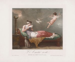 Amor überbringt einen Liebesbrief. 19. Jahrhundert von Jean Baptiste (after) Mallet