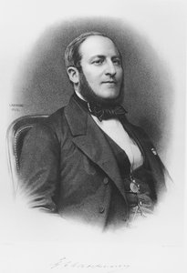 Porträt von Baron Georges Eugène Haussmann (1809-91), 1865 (Schwarz-Weiß-Stich)