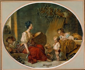 Erziehung: „Bitte fragen“ Eine Mutter lehrt ihrem Kind die richtigen Wege (Druck von Gautier Dagoty) von Jean Baptiste André Gautier Dagoty