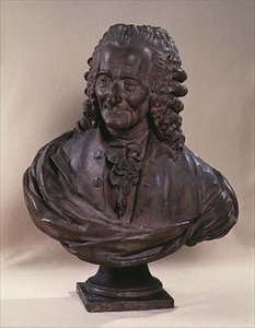 Büste von Voltaire (1694-1778) von Jean Baptiste Antoine Cadet de Beaupre