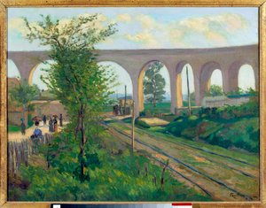 Das Aquädukt von Arcueil, Eisenbahnlinie von Sceaux von Jean Baptiste Armand Guillaumin