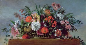 Geflochtener Korb mit Blumen von Jean Baptiste Belin de Fontenay