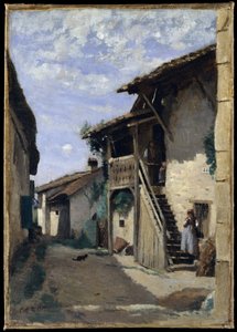 Eine Dorfstraße, Dardagny von Jean Baptiste Camille Corot