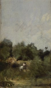 Ein Reiter auf dem Land, von Jean-Baptiste-Camille Corot von Jean Baptiste Camille Corot