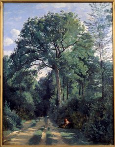 Stadt von Avray, Eintritt in den Wald mit Kutsche von Jean Baptiste Camille Corot