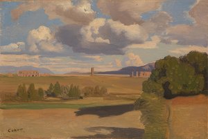 Die römische Campagna mit der Aqua Claudia von Jean Baptiste Camille Corot
