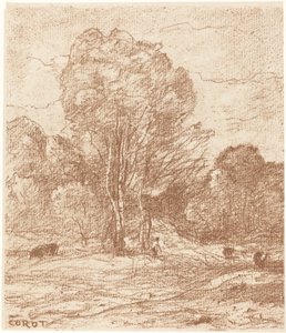 Dösende Kühe Le Dormoir des vaches, 1871 von Jean Baptiste Camille Corot