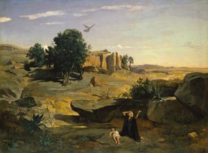 Hagar in der Wüste, 1835 von Jean Baptiste Camille Corot