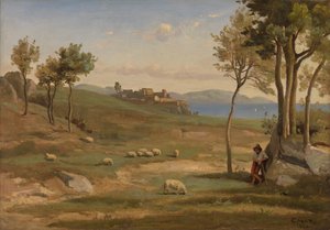 Italienische Landschaft von Jean Baptiste Camille Corot