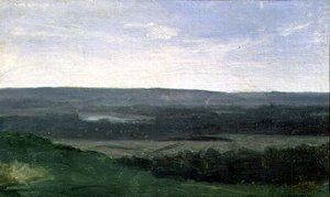 Landschaft mit fernen Bergen, ca. 1840-45