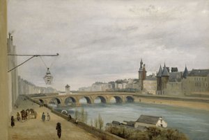 Le Pont au Change, gesehen vom Quai de Gesvres (1830) von Jean Baptiste Camille Corot