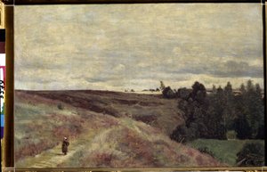 Mit Heidekraut bedeckte Hügel bei Vimoutiers von Jean Baptiste Camille Corot
