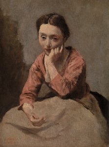 Nachdenkliche junge Frau