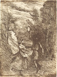 Saltarello Saltarelle von Jean Baptiste Camille Corot