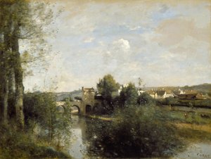 Seine und alte Brücke bei Limay, 1872