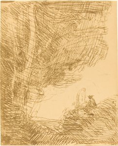 Der Dichter und seine Muse von Jean Baptiste Camille Corot
