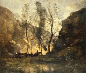 Die Schmuggler, ca. 1871-72 von Jean Baptiste Camille Corot