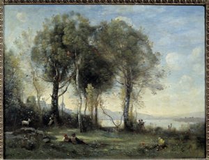 Die Ziegen von Castel Gondolfo von Jean Baptiste Camille Corot
