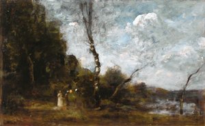 Drei Bäuerinnen am Wald