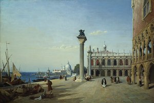 Blick auf Venedig: Die Piazzetta vom Riva degli Schiavoni aus gesehen von Jean Baptiste Camille Corot