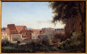 Blick auf das Kolosseum in Rom von den Farnese-Gärten. Gemälde von Camille Corot (1796-1875) 1826 von Jean Baptiste Camille Corot