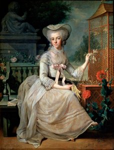 Junge Dame an einem Käfig von Jean Baptiste Charpentier the Elder