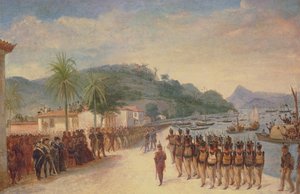 Einschiffung in Praia Grande von Jean Baptiste Debret
