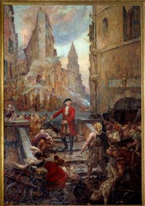 Der Chevalier Roze an der Montee des Aroules in Marseille. Nicola Roze (1675-1733) befreit das Armoules-Viertel in Marseille von den Leichen der Pestopfer während der großen Pest von 1720 von Jean Baptiste Duffaud