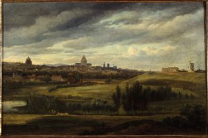 Blick auf Paris, von den Höhen von Gentilly, 1815 von Jean Baptiste Gabriel Langlace