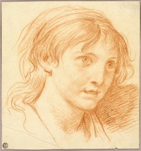 Kopf eines Mädchens mit fixierten Augen von Jean Baptiste Greuze