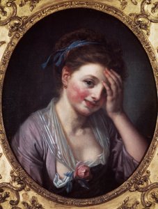 Das Mädchen hat die Rose von Jean Baptiste Greuze