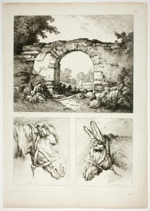 Tafel Vierzehn von 38 aus Oeuvres de J. B. Huet von Jean Baptiste Huet