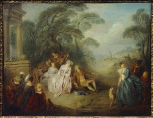 Versammlung in einem Park von Jean Baptiste Joseph Pater