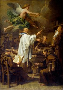 Der Tod des heiligen Franz von Assisi (1181-1226). Gemälde von Jean Jouvenet (1644-1717) 18. Jahrhundert
