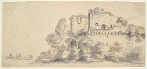Italienische Landschaft mit Ruinen von Jean Baptiste Lallemand