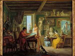 Das Atelier des Malers von Jean Baptiste Lallemand