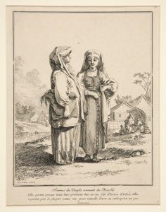 Frauen des Volkes kehren vom Markt zurück