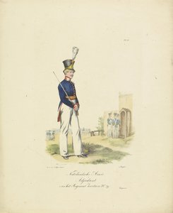 Adjutant des Schweizer Regiments, 1820-1825 (Militärische Kostüme des Königreichs der Niederlande) von Jean Baptiste Madou